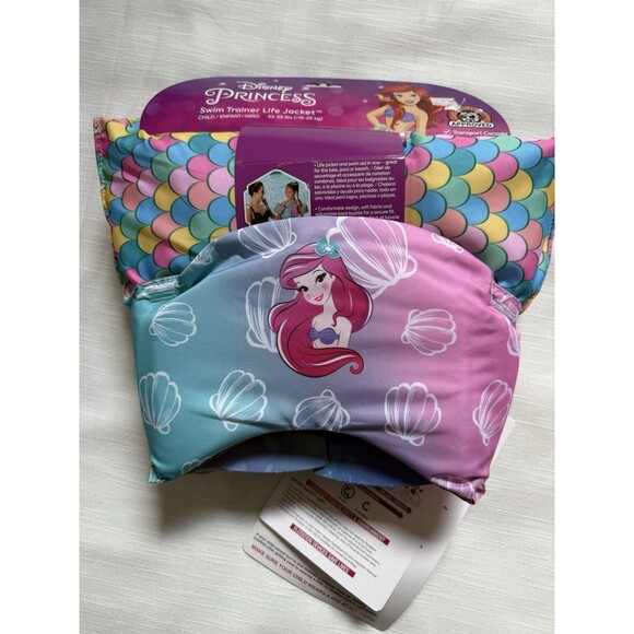 Swimways Disney Princess Mermaid Ariel Swim Trainer Life Jacket Sz 33-55lbs New - Picture 1 of 6